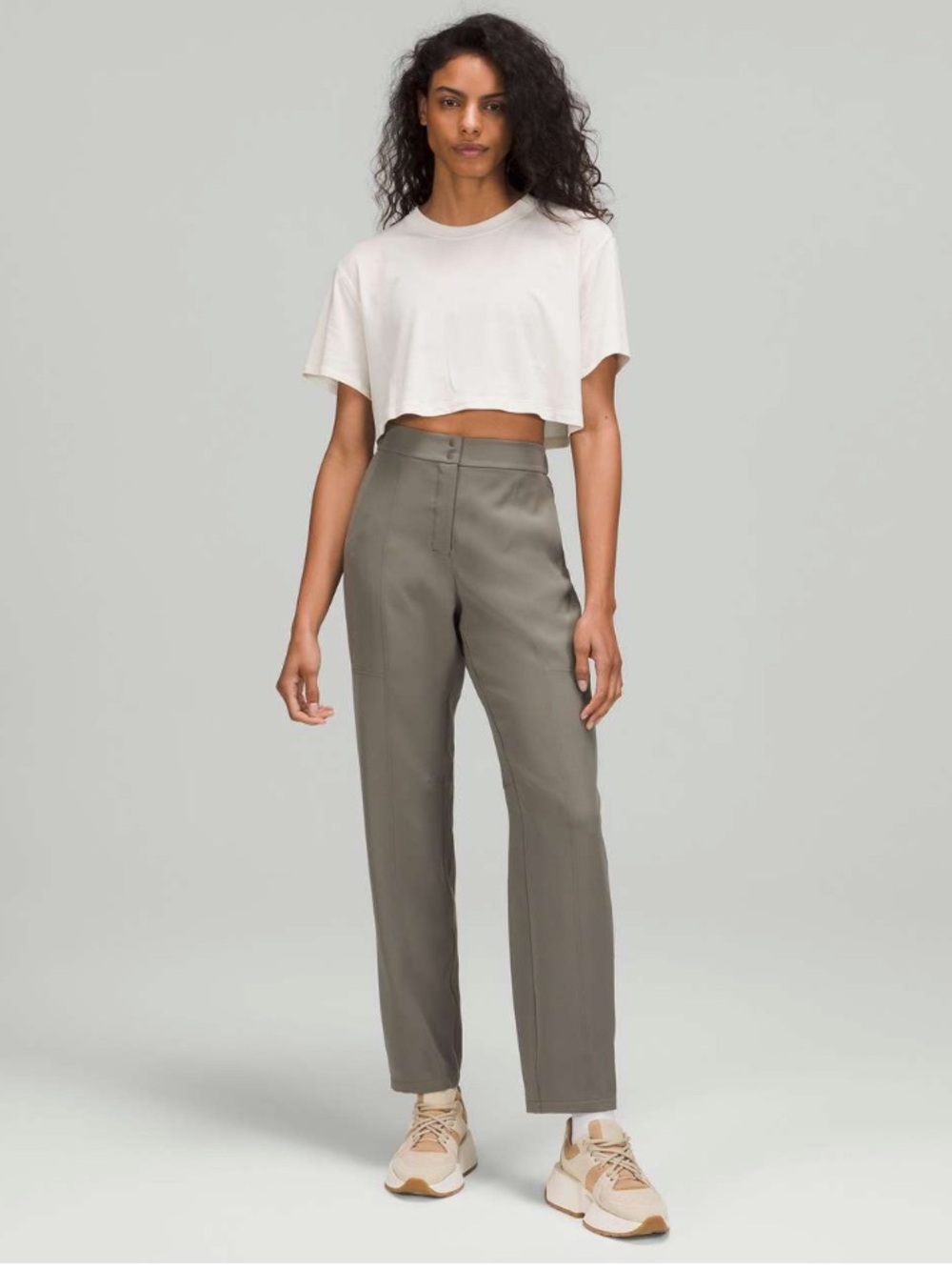 Lululemon Dynamic Days Travel Pant Grey Sage Size 26 Comfy Quick Dry Sleek Casua